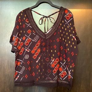 Dex “Double-V” Boxy Eyelet Blouse